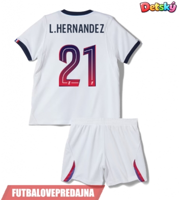 Lacne Dětský Futbalové dres Paris Saint-Germain Lucas Hernandez #21 2026-27 Krátky Rukáv - Preč (+ trenírky)